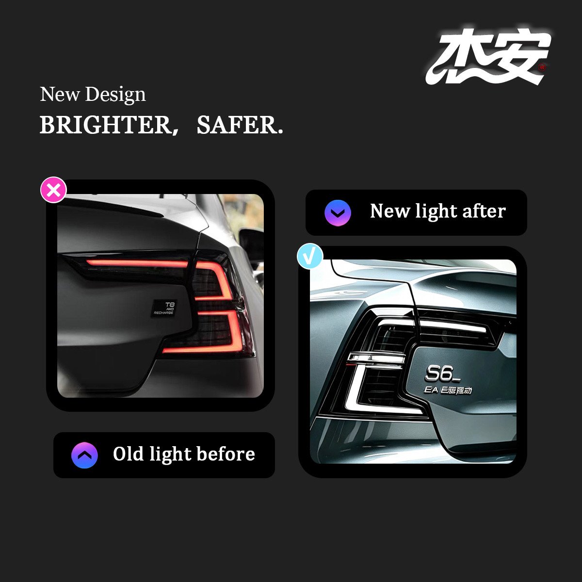 Volvo S60 Clear LED Taillights - Image 2