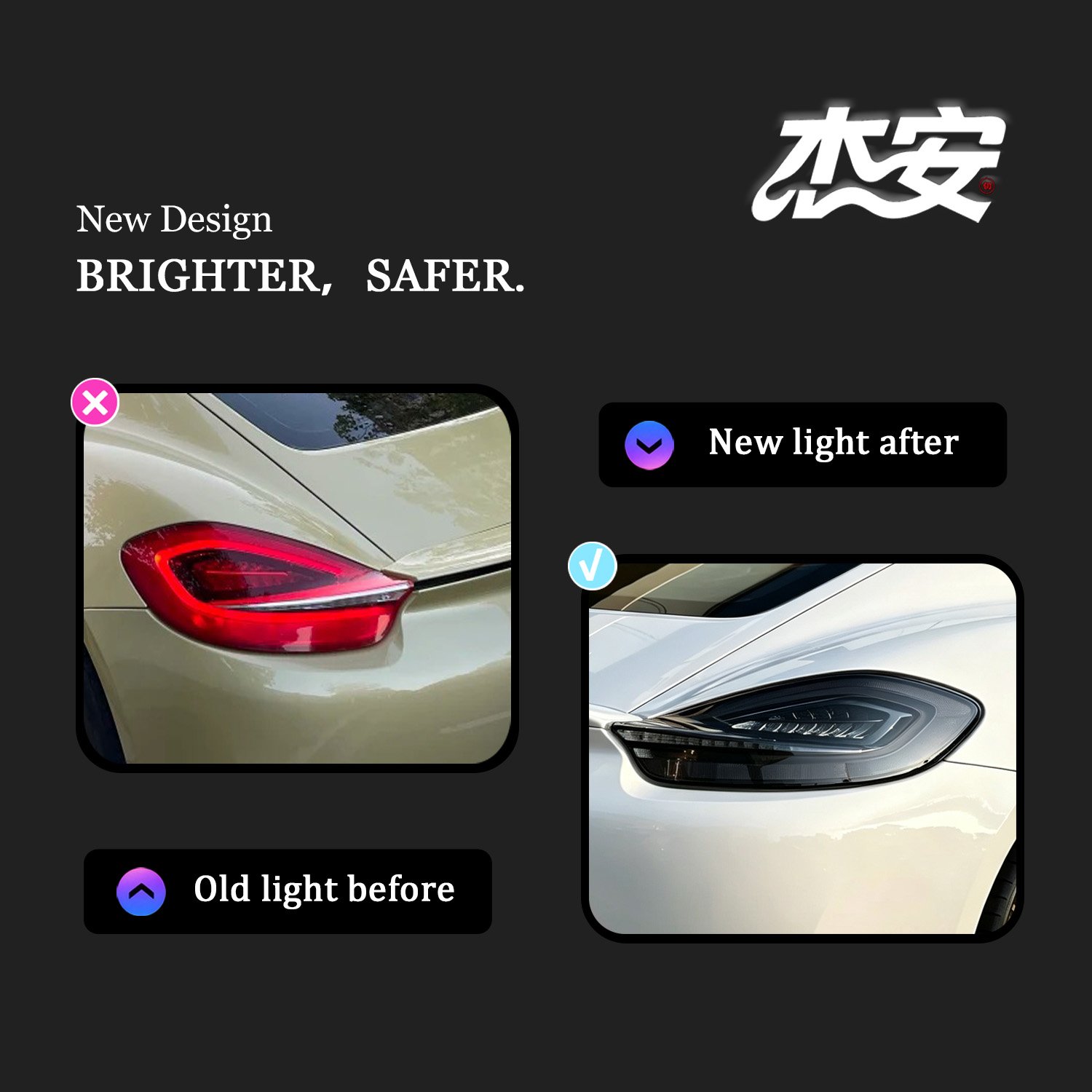 Modified Clear LED Tail Light Assembly For Porsche 981 - Image 2