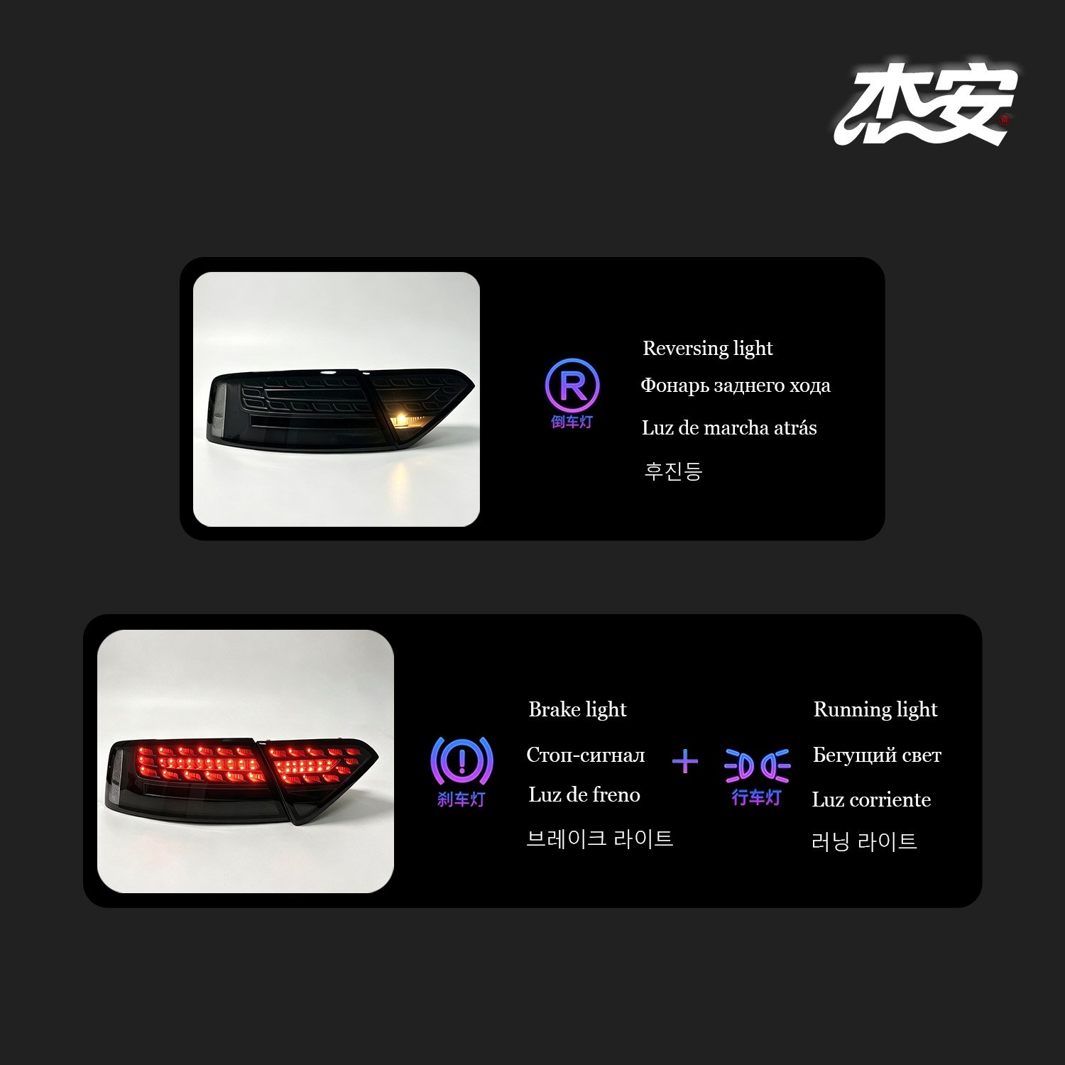 Aftermarket Custom Clear Black Base Tail Light Assembly For Audi A5 S5 Modified Rear Lamp - Image 3