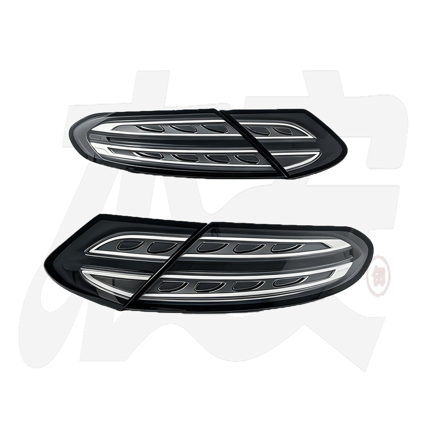 Mercedes C-Class Coupe Clear Black Housing Tail Light Assembly, Custom Modified Rear Taillights - Image 3