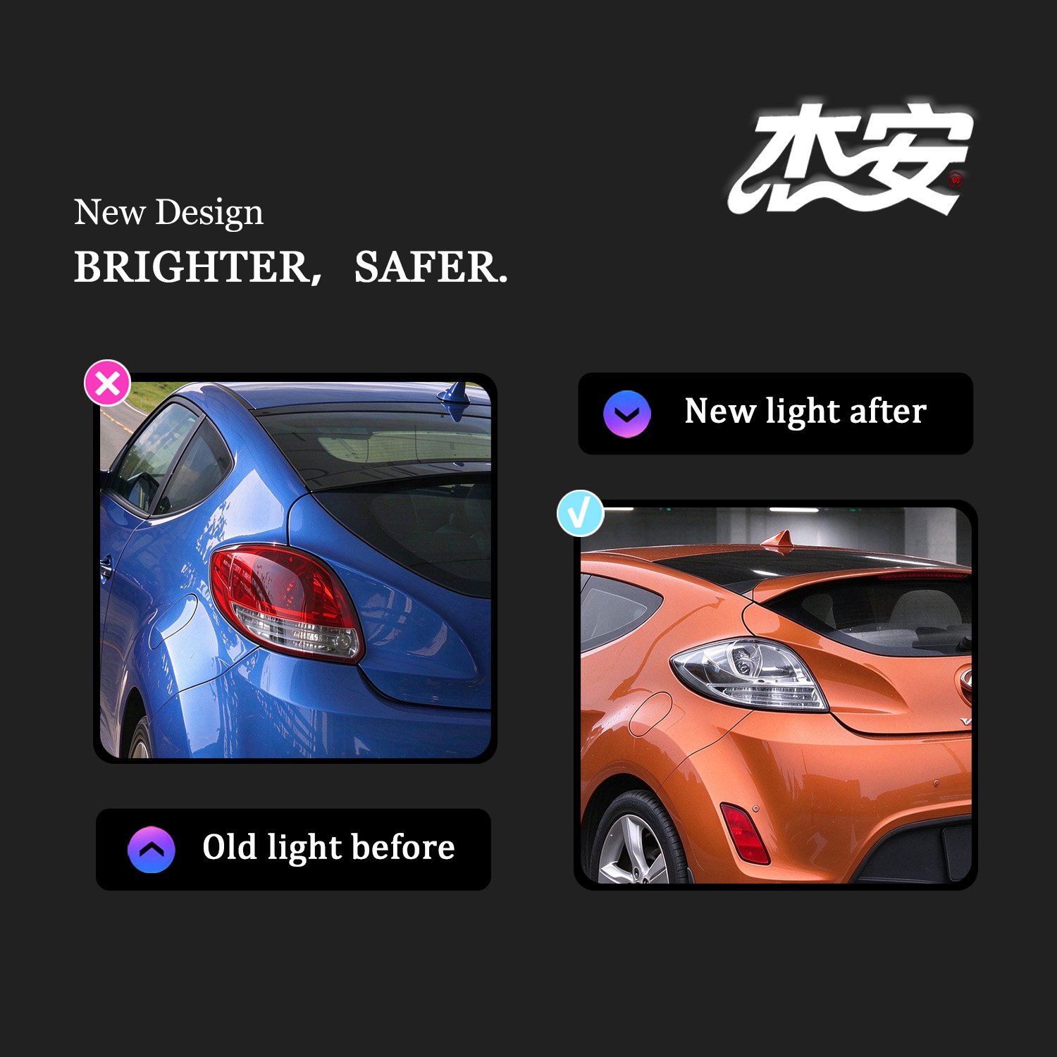 Custom Clear Tail Light Assembly For Hyundai Veloster Modified Upgrade - Image 5
