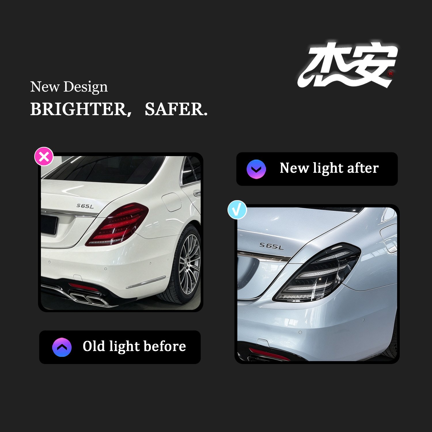 Mercedes Benz W222 Modified Clear Tail Light Assembly, Upgrade Rear Tail Lights - Image 5